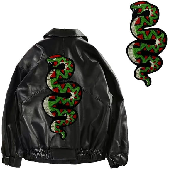 Embroidery Snake Patches Cool Iron On Applique Patches for Motorcycle Jackets, Backpacks Decorative Badges 1piece