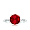 thumbnail image 4 of Rosec Jewels Lab Created Ruby Solitaire Ring with Surprise Diamond - AAAA Grade - 8 mm, 925 Sterling Silver, US 12.00, 4 of 8