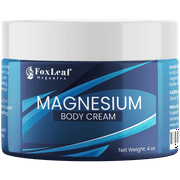 Foxleaf Magnesium Cream For Sleep, Leg Cramps, Joints & Muscles Infused With Lavender Essential Oil - 4oz