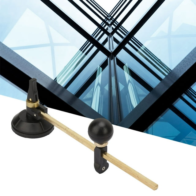 Cortador de Vidrio con Brújula, Cortador de Corte Circular Con Ventosa, Círculo para mácina de Dibujo de Vidrio, Negro Lámpara