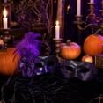 thumbnail image 5 of 2 Pack, Masquerade Mask Set for Couples, Purple Decorative Halloween Masks for Parties, Couples Stage Performance Dress Up Accessory, 5 of 5