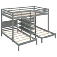 thumbnail image 5 of Harper & Bright Designs Full XL Over Twin & Twin Wood Bunk Bed with Built-in 4 Shelves and Ladder for Kids Teens Aldult, 5 of 11