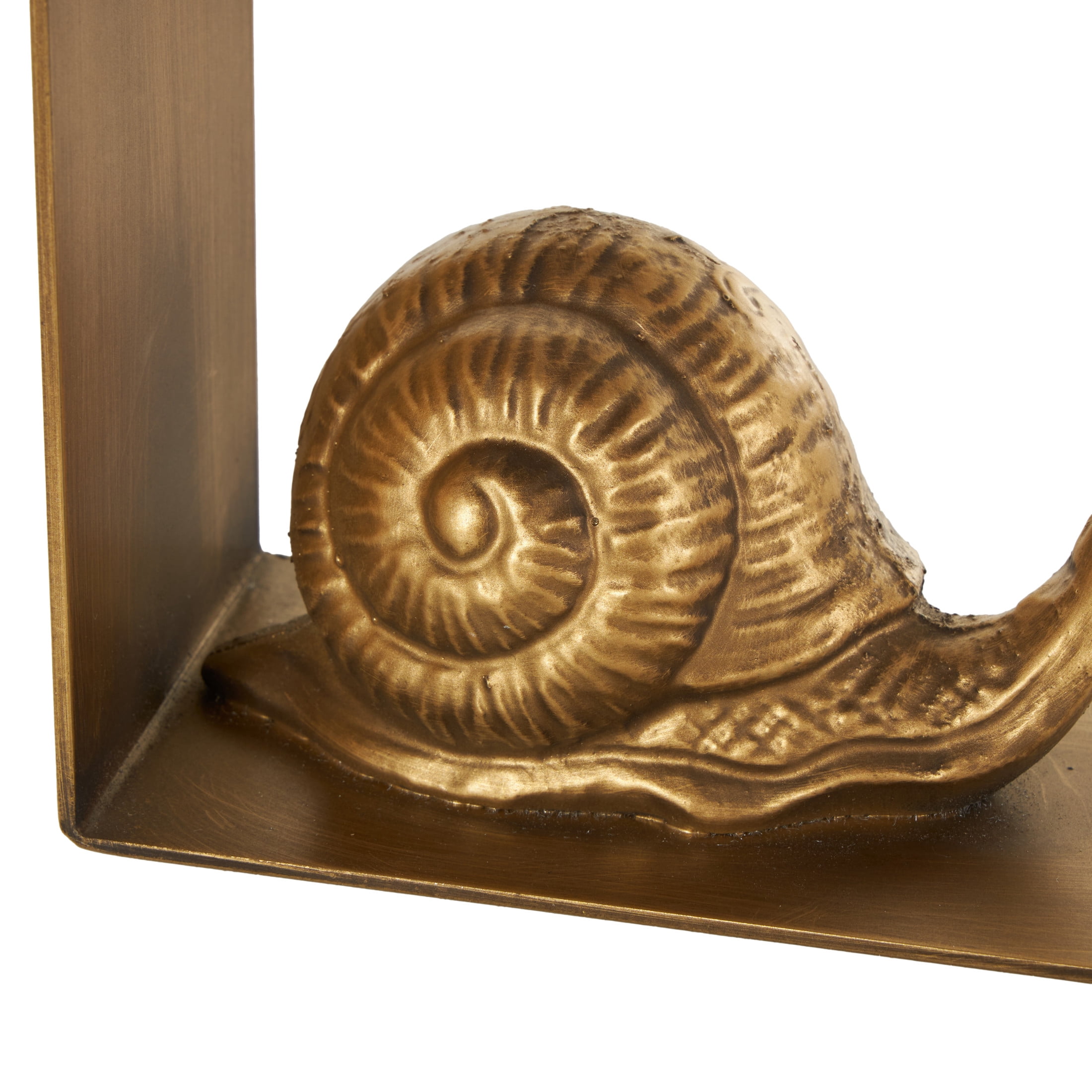 DecMode 6" Crawling Snail Metal Bookends (Set of 2)