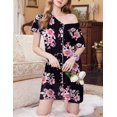 thumbnail image 5 of Ekouaer Nightgowns for Women 2 Pack Button Down Sleepshirt Short Sleeve Nightshirt Soft Sleepwear V Neck Pajama, 5 of 6