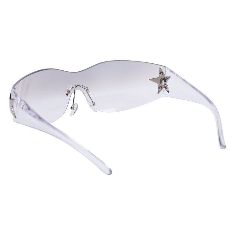 Five-pointed Stars Cycling Sunglasses for Women Men Oversized Frameless  Sunglasses 