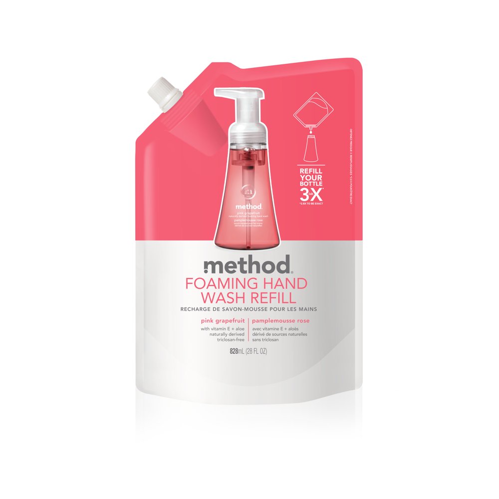 Method Foaming Hand Soap Refill, Pink Grapefruit, 28 Ounce Walmart