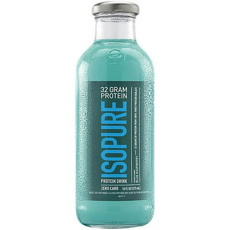 Zero Carb 100% Whey Protein Isolate Drink - Blue Raspberry (12 Drinks, 16 Fl Oz. Each)