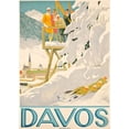 thumbnail image 3 of Vintage Apple Collection 11x14 Black Modern Framed Museum Art Print Titled - Davos Skiing, 3 of 5