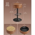 thumbnail image 4 of Taburetes de Bar VASAGLE EKHO Juego de 2, Giratorios 360°, Color Caramelo, 4 of 5