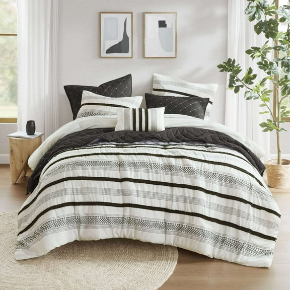 Bedding Sets 7 Piece Stripe Comforter and Quilt Set-King/Cal King,Bed Sets