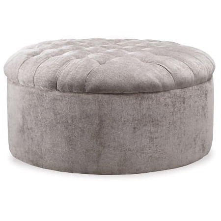 Condition photo showing New/Like New for signature design by ashley contemporary carnaby oversized accent ottoman chenille linen