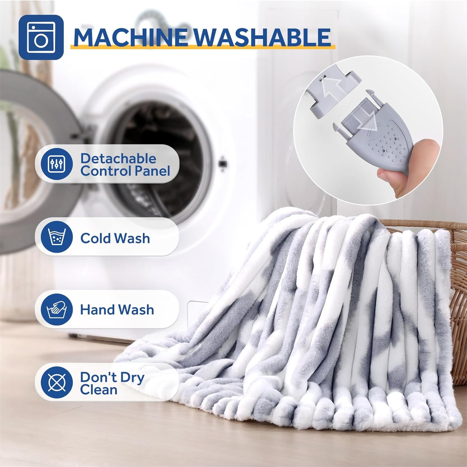 Electric Blanket Twin Size 62"*84",Super Cozy Fur to Reversible Heated Twin Blanket with 10 Heating Levels & 1-12 Hours Auto Off Overheating Protection Machine Washable