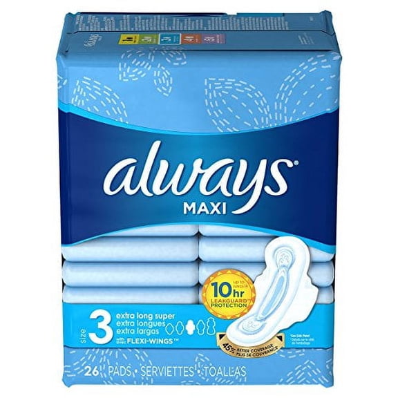 Always Maxi Pads with Flexi-Wings Extra Long Super 3 (Pack of 2)