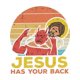thumbnail image 2 of Camiseta divertida de BJJ "Jesús te respalda" | Camiseta gráfica retro con humor cristiano | Camiseta unisex de Jiu Jitsu, 2 of 7