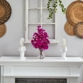 thumbnail image 4 of Nearly Natural 22in. Artificial Bougainvillea Arrangement with Fluted Glass Vase, Purple, 4 of 4
