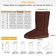 thumbnail image 5 of Teqhome 800 GSM Plush Lined Womens Snow Boots Anti-Slip PVC Outsole Faux Suede Mid Calf Round Toe for Winter Daily Wear Commuting Size 9.5 Chocolate, 5 of 10