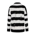 thumbnail image 6 of WFJCJPAF Clearance! Cardigan Sweaters for Women with Pockets,Women's Round Neck Knitted Shirt With Stripe Pullover Casual Mid Length Sweater - Black XL, 6 of 6