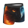 thumbnail image 4 of Uemuo Red And Blue Fire Cat Pattern Men's Boxer Briefs,Trunk Anti-Chafing,Comfortable, Durable, and Stylish Underwear-Medium, 4 of 9