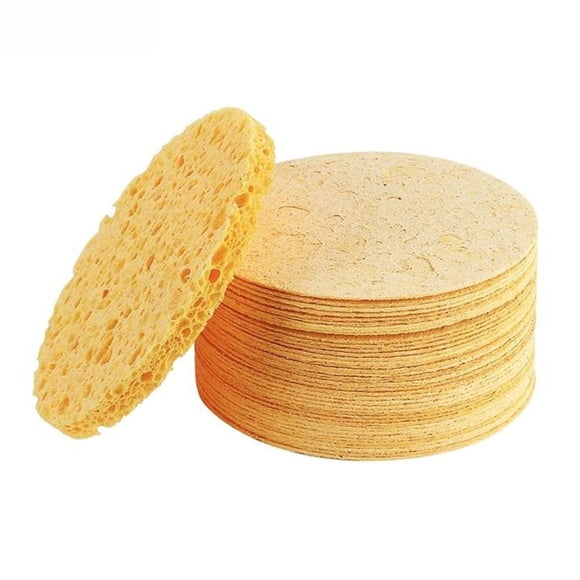 Esponjas faciales de limpieza, esponjas faciales comprimidas blancas que limpian la esponja de lavado de cara de algodón de pulpa de madera esponjas 30 Uds. Yinane Esponja facial exfoliante