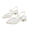 White, variant on Women's Lace Chunky Heel Slide Sandals Pointed Closed Toe Mesh Breathable Slip On Versatile Comfort Shoes, Black
