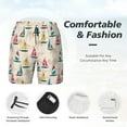 thumbnail image 3 of Balery Reto Marine Nautical Bañador para hombre, shorts de playa de secado rápido con entrepierna y forro de compresión-Small, 3 of 6