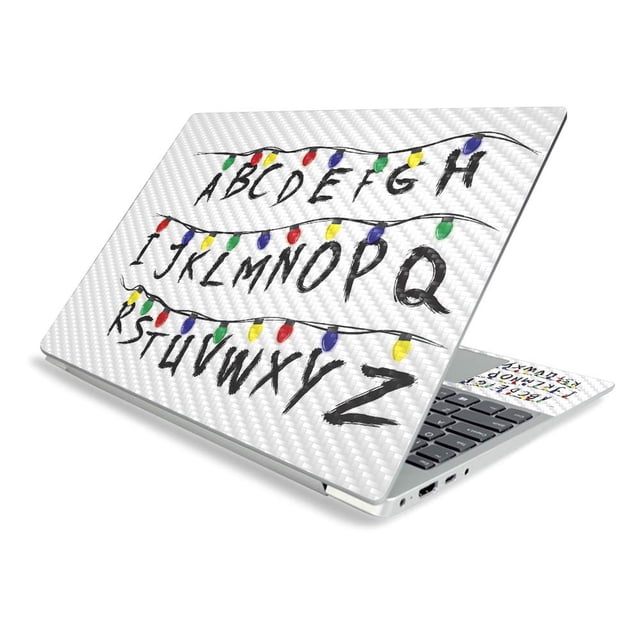 MightySkins Carbon Fiber Skin for Lenovo IdeaPad S340 15" (2019) - Stranger Alphabet | Protective, Durable Textured Carbon Fiber Finish | Easy to Apply, Remove, and Change Styles | Made in The USA