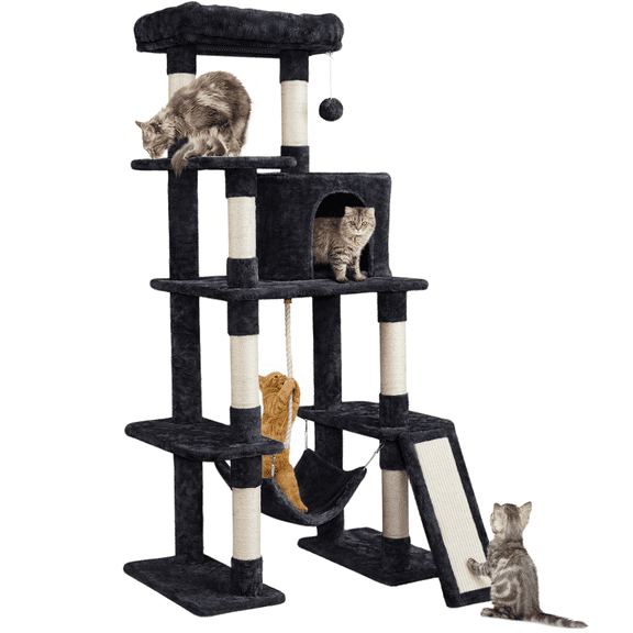 Renwick Multilevel 63inch Cat Tree Tower for Kitchens, Black
