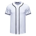 thumbnail image 2 of HBFAGFB T-Shirts for Men Button up Baseball Sweatshirts Lightweight Short Sleeved Top White Size S, 2 of 4