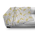 thumbnail image 3 of Mustard Soft Flannel Fleece Throw Blanket, Pattern with Floral Branch and Polka Dots Abstract Botanical, Cozy Plush for Indoor and Outdoor Use, 60" x 80", Multicolor, by Ambesonne, 3 of 6