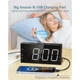 thumbnail image 5 of Loud Alarm Clock with Bed Shaker for Heavy Sleeper, Dual Vibrating Alarm Clock with USB Charger, .5' Large LED Display, 5 of 6