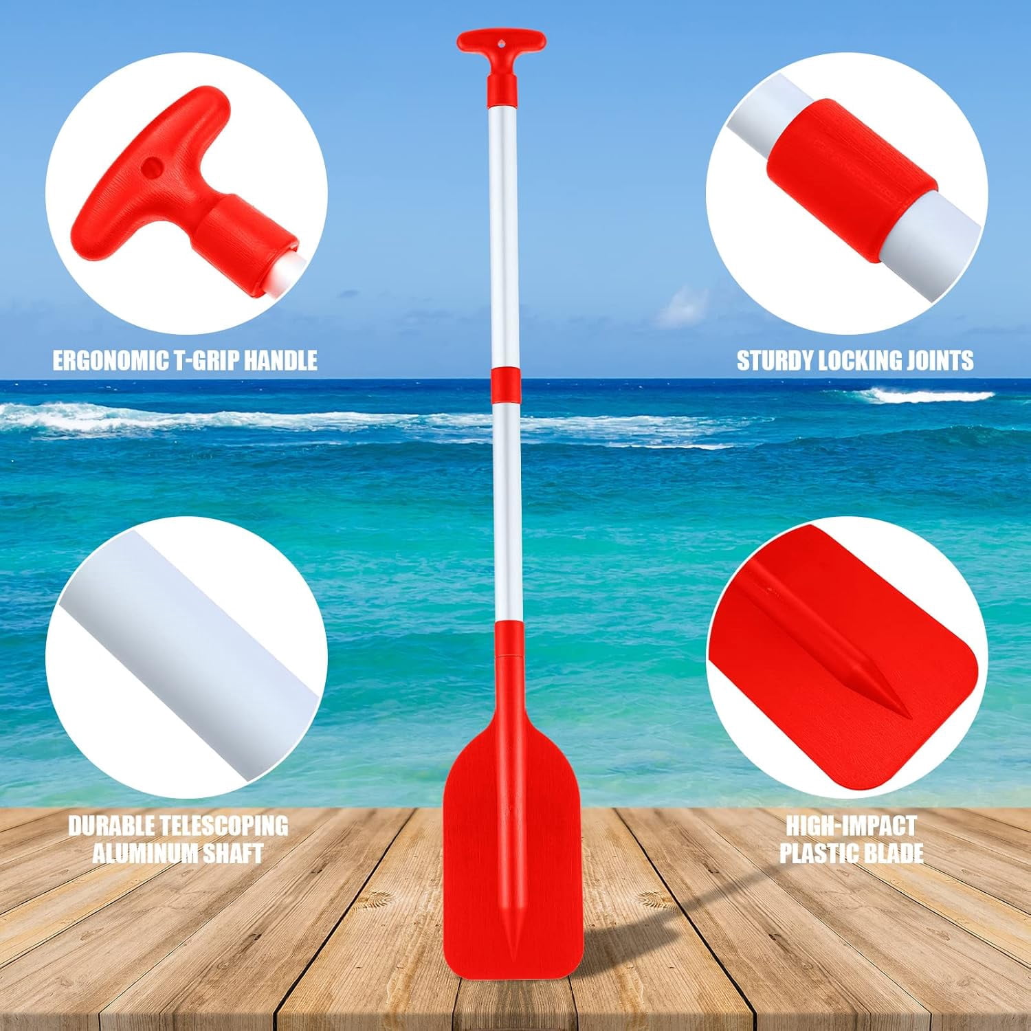 Boat Canoe Paddles Telescoping Collapsible Oar Aluminum 21.3-41.7 in Kayak Paddles Adjustable Length for Kayak Inflatable Dinghy Water Sport Boat Accessories