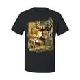 thumbnail image 2 of Wild Bobby Deers in Mountains Patriotic American Flag Hunting Animal Lover Unisex Men Tee, 2 of 6