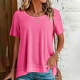 thumbnail image 2 of Posijego T-Shirts Surdimensionnés pour Femmes Manches Courtes Col Rond Hauts d'Été Décontractés Chemise Ample Tendance Blouses, 2 of 5