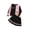 Pink, variant on PureChapter Girls Clothes Cartoon Bear Letter Print Color Block Varsity Jacket & Striped Pleated Skirt 2 Piece Outfits for 7-14