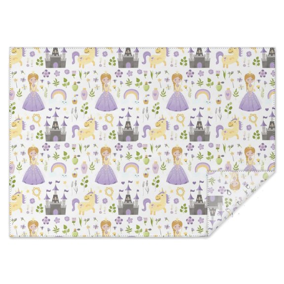 Princess Unicorn Pattern Rectangle Tablecloth 60"x84",Waterproof Polyester Rectangle Table Cloth, Wipeable Spillproof Polyester Tablecloth for Dining, Camping, Indoor and Outdoor