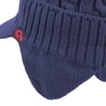 thumbnail image 6 of Janey&Rubbins Mens Winter Ear Flap Visor Beanie Knit Hat with Bill Fleece Lined Brimmed Cap (Blue), 6 of 8