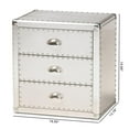 thumbnail image 3 of Home Square Armel Metal 3-Drawer Nightstand Set in Silver (Set of 2), 3 of 10