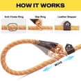 thumbnail image 4 of Correa Slip Leads para perros Fida Heavy Duty, de nailon, color naranja, 4 of 7