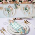 thumbnail image 3 of Summer Coastal Cloth Napkins, Watercolor Corals Shells Starfish Green Plaid Washable and Reusable Dinner Napkins Set of 2, Table Napkin for Kitchen Party Birthday Wedding Hotel Housewarming 20"x20", 3 of 9