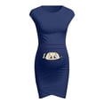 thumbnail image 2 of CHUANK Liquidation Vêtements de Maternité en Polyester pour Femmes Été Nouveau Col Rond Sans Manches Couleur Unie Imprimé Robe Mignonne Grossesse, 2 of 4