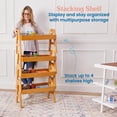 thumbnail image 4 of ECR4Kids Adjustable Stacking Shelf Organizer with Full Edge, Book Display, Natural, 4 of 9