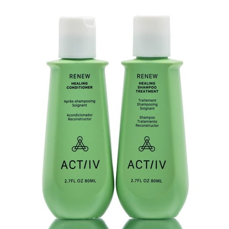2.7 oz Kit Actiiv Renew Shampoo + Conditioning System hair beauty Pack of 1 w/ Sleekshop Pink Comb