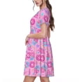 thumbnail image 2 of Vsdgher Donuts pour Femmes Été 2025 Robes Midi Maxi Décontractées Légères Manches Courtes Col Rond Robe de Plage, 2 of 6