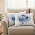 thumbnail image 2 of Blue Flowers Outdoor Waterproof Pillow Covers, Simple Farmhouse Spring Dandelion Plants Decorative Rectangle Throw Pillowcase Sofa Cushion Sham for Patio/Couch/Chair, 20"x12" 2 Pack, 2 of 8