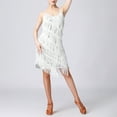 thumbnail image 5 of IBTOM CASTLE Women's Flapper Dress 1920s Sequin Tassel Latin Party Cocktail Dress Ballroom Dance Costume Vintage Fringe Dress M White + Silver, 5 of 8