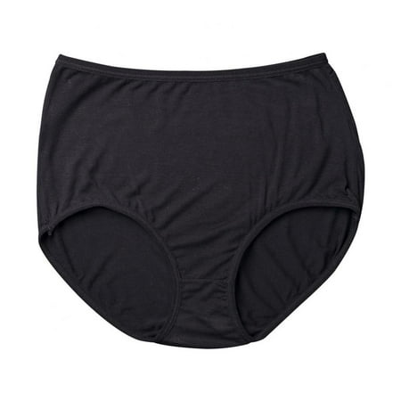 

Baywell Cotton Briefs For Women High Waisted Comfortable Full Coverage Underwear Panties Black 88-110LBS