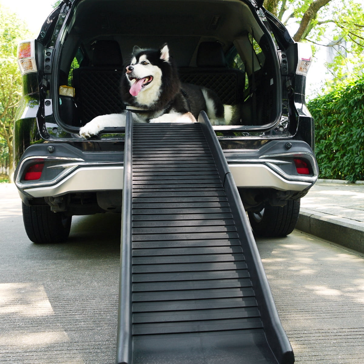 Coziwow Folding Dog Ramp for large dog Pet Stair Step for car SUV 61 L Black Walmart