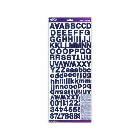 Sticko Alphabet Stickers - 121/Pkg-Helvectica Standard - Blue Foil