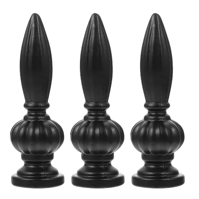 NUOLUX 3Ud Pomos Finial Para De En Metal Negro Con Instalación Fácil Y Detallada