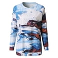thumbnail image 4 of Camiseta de manga larga con cuello redondo y estampado navideño informal para mujer Pompotops gfhjh8283, 4 of 5